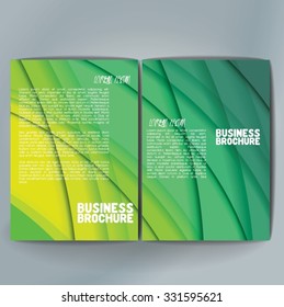 Vector brochure template design, A4 size with colorful wavy polygonal pattern. Professional business flyer template or corporate banner design, can be use for publishing, print and presentation. 