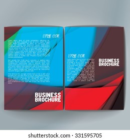 Vector brochure template design, A4 size with colorful wavy polygonal pattern. Professional business flyer template or corporate banner design, can be use for publishing, print and presentation. 