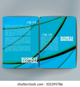 Vector brochure template design, A4 size with colorful wavy polygonal pattern. Professional business flyer template or corporate banner design, can be use for publishing, print and presentation. 