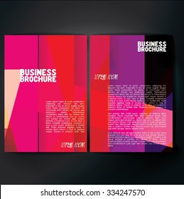 Vector brochure template design, A4 size with colorful polygonal pattern. Professional business flyer template or corporate banner design, can be use for publishing, print and presentation. 