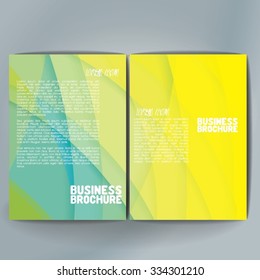 Vector brochure template design, A4 size with colorful wavy polygonal pattern. Professional business flyer template or corporate banner design, can be use for publishing, print and presentation. 