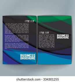Vector brochure template design, A4 size with colorful wavy polygonal pattern. Professional business flyer template or corporate banner design, can be use for publishing, print and presentation. 