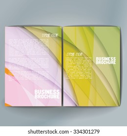 Vector brochure template design, A4 size with colorful wavy polygonal pattern. Professional business flyer template or corporate banner design, can be use for publishing, print and presentation. 