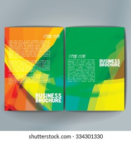 Vector brochure template design, A4 size with colorful wavy polygonal pattern. Professional business flyer template or corporate banner design, can be use for publishing, print and presentation. 