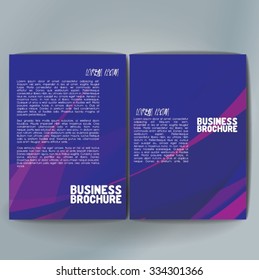 Vector brochure template design, A4 size with colorful wavy polygonal pattern. Professional business flyer template or corporate banner design, can be use for publishing, print and presentation. 