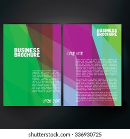 Vector brochure template design, A4 size with colorful polygonal pattern. Professional business flyer template or corporate banner design, can be use for publishing, print and presentation. 