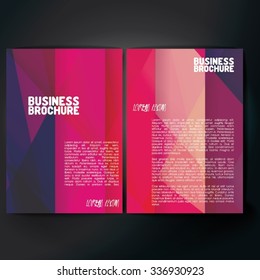 Vector brochure template design, A4 size with colorful polygonal pattern. Professional business flyer template or corporate banner design, can be use for publishing, print and presentation. 