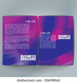 Vector brochure template design, A4 size with colorful wavy polygonal pattern. Professional business flyer template or corporate banner design, can be use for publishing, print and presentation. 