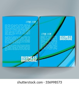 Vector brochure template design, A4 size with colorful wavy polygonal pattern. Professional business flyer template or corporate banner design, can be use for publishing, print and presentation. 
