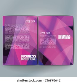 Vector brochure template design, A4 size with colorful wavy polygonal pattern. Professional business flyer template or corporate banner design, can be use for publishing, print and presentation. 