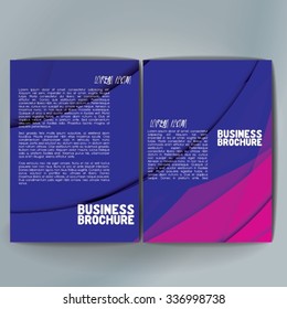 Vector brochure template design, A4 size with colorful wavy polygonal pattern. Professional business flyer template or corporate banner design, can be use for publishing, print and presentation. 