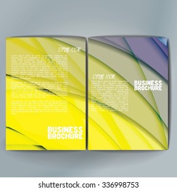 Vector brochure template design, A4 size with colorful wavy polygonal pattern. Professional business flyer template or corporate banner design, can be use for publishing, print and presentation. 