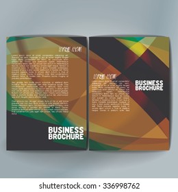 Vector brochure template design, A4 size with colorful wavy polygonal pattern. Professional business flyer template or corporate banner design, can be use for publishing, print and presentation. 