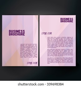 Vector brochure template design, A4 size with colorful polygonal pattern. Professional business flyer template or corporate banner design, can be use for publishing, print and presentation. 