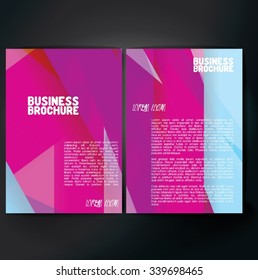 Vector brochure template design, A4 size with colorful polygonal pattern. Professional business flyer template or corporate banner design, can be use for publishing, print and presentation. 