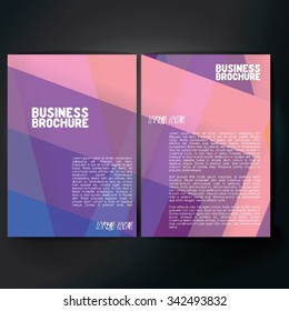 Vector brochure template design, A4 size with colorful polygonal pattern. Professional business flyer template or corporate banner design, can be use for publishing, print and presentation. 