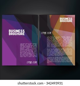 Vector brochure template design, A4 size with colorful polygonal pattern. Professional business flyer template or corporate banner design, can be use for publishing, print and presentation. 