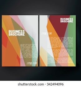 Vector brochure template design, A4 size with colorful polygonal pattern. Professional business flyer template or corporate banner design, can be use for publishing, print and presentation. 