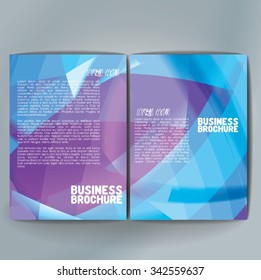 Vector brochure template design, A4 size with colorful wavy polygonal pattern. Professional business flyer template or corporate banner design, can be use for publishing, print and presentation. 