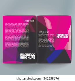 Vector brochure template design, A4 size with colorful wavy polygonal pattern. Professional business flyer template or corporate banner design, can be use for publishing, print and presentation. 