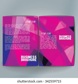 Vector brochure template design, A4 size with colorful wavy polygonal pattern. Professional business flyer template or corporate banner design, can be use for publishing, print and presentation. 