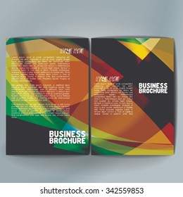 Vector brochure template design, A4 size with colorful wavy polygonal pattern. Professional business flyer template or corporate banner design, can be use for publishing, print and presentation. 