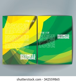 Vector brochure template design, A4 size with colorful wavy polygonal pattern. Professional business flyer template or corporate banner design, can be use for publishing, print and presentation. 