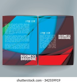 Vector brochure template design, A4 size with colorful wavy polygonal pattern. Professional business flyer template or corporate banner design, can be use for publishing, print and presentation. 