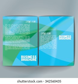 Vector brochure template design, A4 size with colorful wavy polygonal pattern. Professional business flyer template or corporate banner design, can be use for publishing, print and presentation. 