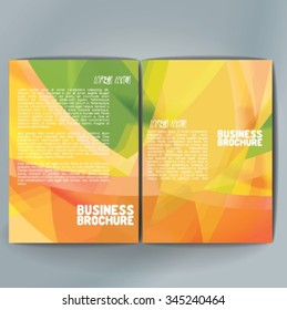 Vector brochure template design, A4 size with colorful wavy polygonal pattern. Professional business flyer template or corporate banner design, can be use for publishing, print and presentation. 