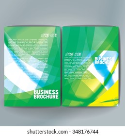 Vector brochure template design, A4 size with colorful wavy polygonal pattern. Professional business flyer template or corporate banner design, can be use for publishing, print and presentation. 