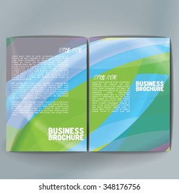 Vector brochure template design, A4 size with colorful wavy polygonal pattern. Professional business flyer template or corporate banner design, can be use for publishing, print and presentation. 