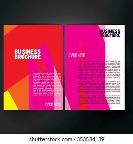Vector brochure template design, A4 size with colorful polygonal pattern. Professional business flyer template or corporate banner design, can be use for publishing, print and presentation. 