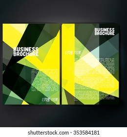 Vector brochure template design, A4 size with colorful polygonal pattern. Professional business flyer template or corporate banner design, can be use for publishing, print and presentation. 