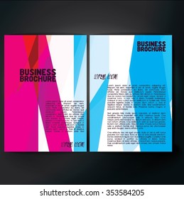 Vector brochure template design, A4 size with colorful polygonal pattern. Professional business flyer template or corporate banner design, can be use for publishing, print and presentation. 