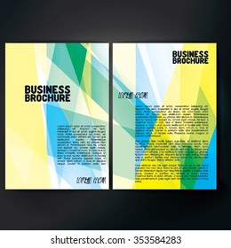 Vector brochure template design, A4 size with colorful polygonal pattern. Professional business flyer template or corporate banner design, can be use for publishing, print and presentation. 