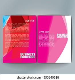 Vector brochure template design, A4 size with colorful wavy polygonal pattern. Professional business flyer template or corporate banner design, can be use for publishing, print and presentation. 