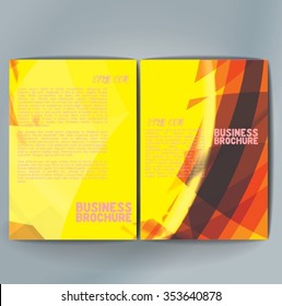 Vector brochure template design, A4 size with colorful wavy polygonal pattern. Professional business flyer template or corporate banner design, can be use for publishing, print and presentation. 