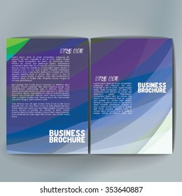 Vector brochure template design, A4 size with colorful wavy polygonal pattern. Professional business flyer template or corporate banner design, can be use for publishing, print and presentation. 