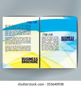 Vector brochure template design, A4 size with colorful wavy polygonal pattern. Professional business flyer template or corporate banner design, can be use for publishing, print and presentation. 