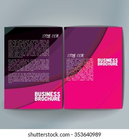 Vector brochure template design, A4 size with colorful wavy polygonal pattern. Professional business flyer template or corporate banner design, can be use for publishing, print and presentation. 