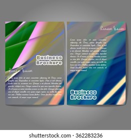 Vector brochure template design, A4 size with colorful wavy polygonal pattern. Professional business flyer template or corporate banner design, can be use for publishing, print and presentation.