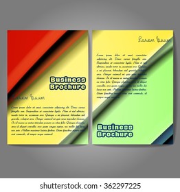 Vector brochure template design, A4 size with colorful wavy polygonal pattern. Professional business flyer template or corporate banner design, can be use for publishing, print and presentation.