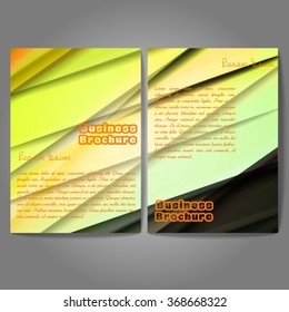 Vector brochure template design, A4 size with colorful wavy polygonal pattern. Professional business flyer template or corporate banner design, can be use for publishing, print and presentation.