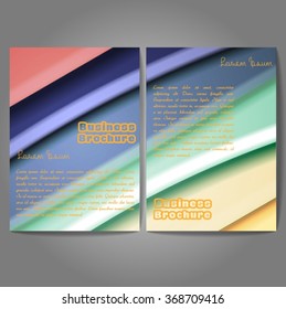 Vector brochure template design, A4 size with colorful wavy polygonal pattern. Professional business flyer template or corporate banner design, can be use for publishing, print and presentation.