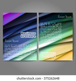 Vector brochure template design, A4 size with colorful wavy polygonal pattern. Professional business flyer template or corporate banner design, can be use for publishing, print and presentation.