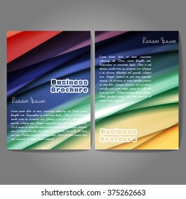 Vector brochure template design, A4 size with colorful wavy polygonal pattern. Professional business flyer template or corporate banner design, can be use for publishing, print and presentation.