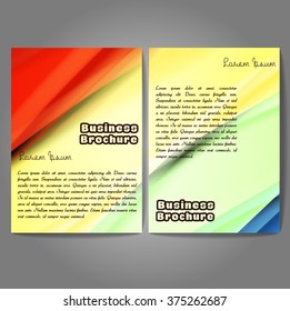 Vector brochure template design, A4 size with colorful wavy polygonal pattern. Professional business flyer template or corporate banner design, can be use for publishing, print and presentation.