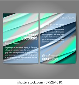 Vector brochure template design, A4 size with colorful wavy polygonal pattern. Professional business flyer template or corporate banner design, can be use for publishing, print and presentation.