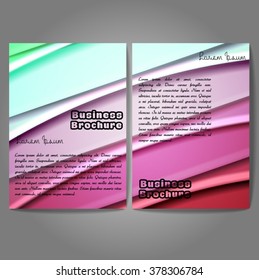 Vector brochure template design, A4 size with colorful wavy polygonal pattern. Professional business flyer template or corporate banner design, can be use for publishing, print and presentation.